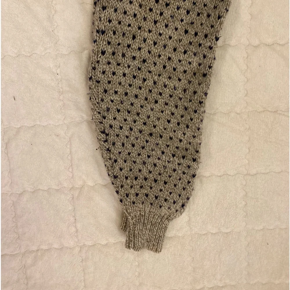 Woolrich button-down sweater in beige and navy blue Birds Eye - Picture 9 of 14